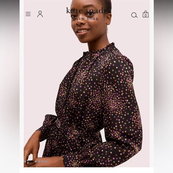 Kate Spade Disco Dots Shirtdress *missing the belt* Size 2 - Picture 2 of 8